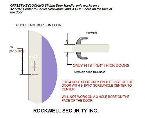Rockwell Security Charlotte Offset Key Locking Sliding Door Handle With 3 4 Inch Keylock Tuscan Bronze Fits 1-3 Thick Screw
