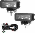 Auxbeam 2pcs 4 6 Inch Cm-5007 Led Driving Light White Black Shell With Harness Set 