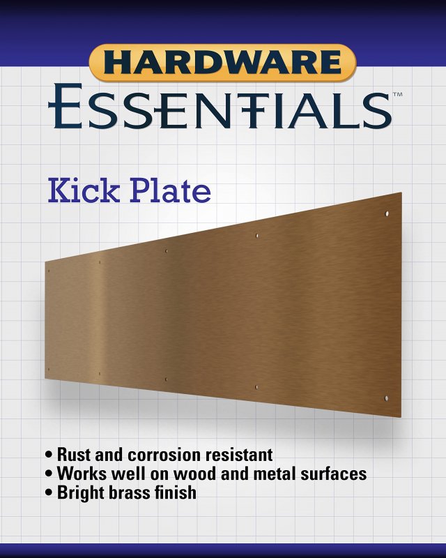 Hardware Essentials 851651 Hillman 852749-aluminum Kick Plate-antique Brass Finish8 X 34 Bi-fold Sliding Door Guide 8