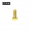 Uxcell Brass Hex Bolts M6x16mm 5pcs Fully Thread Grade 4 8 Solid Hexagon Head Bolt Machine Screws For Machinery