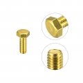Uxcell Brass Hex Bolts M6x16mm 5pcs Fully Thread Grade 4 8 Solid Hexagon Head Bolt Machine Screws For Machinery