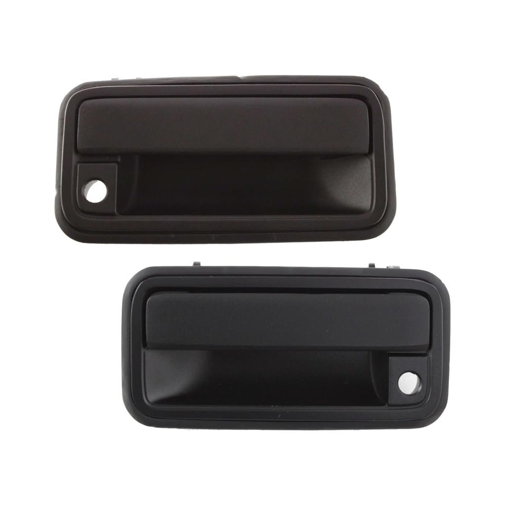 Exterior Door Handle Pair Front Driver And Passenger Side For Gmc C1500 C2500 1990 1991 1992 1993 Black Textured Plastic Bezel