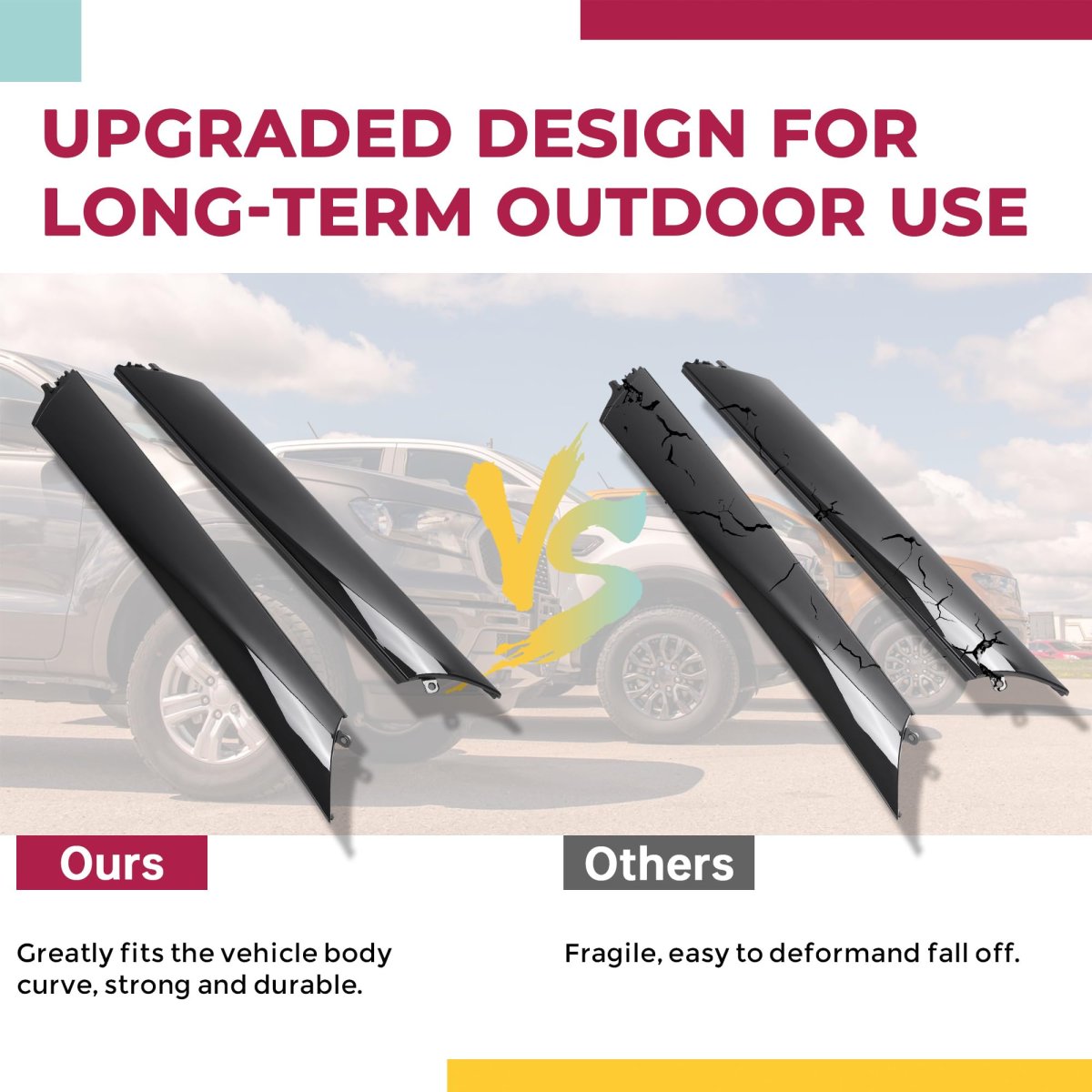 Hecasa A Pillar Molding Cover For 2011-2013 Infiniti Qx56 2014-2023 Qx80 2017-2023 Nissan Armada Front Windshield Trim Panel