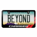 Ipick Image Made For Dodge Charger Red Stripe Black Metal License Plate Frame