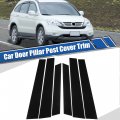 X Autohaux 1 Set Glossy Black Car Door Window Pillar Posts Cover Trim Exterior Anti-scratch Stickers For Honda Crv 2007-2011