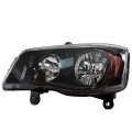Hecasa Headlight Headlamp Black Housing Clear Lens For 2011-2020 Dodge Grand Caravan 4-door Van 2008-2016 Chrysler Town Country