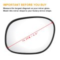 Car Rearview Left Driver Side Mirror Glass Replacement W Backing Plate Convex Heated White For Toyota Rav 4 1994-2000