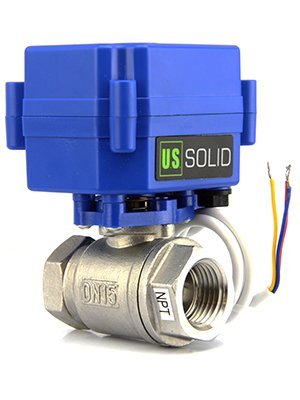 Motorized Ball Valve 0 5 In Nsf Certified 304ss Electrical Full Port 9 To 24v Ac Dc With 3 Wire Setup Uss-msv00001 Stainless