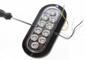 Set Of 6 Oval Oblong Clear White Backup Reverse Day Time Driving Led Light Flange Surface Mount Truck Trailer Screw On 
