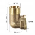 Uxcell Brass Pipe Fitting 90 Degree Elbow 1 2 Pt Male X Female 5pcs
