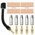 Amico Mig130-050 50 Pcs Mig Wire Feeder Welder Consumables 20-pcs 030a Tip 0 35a 5-pcs Nozzle Holder And Swan Neck 