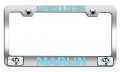 Happiness Is Catching Marlin Fishing Chrome Metal License Plate Frame Tag Holder Z85 