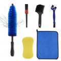 Jfg Racing Bike Motorcycle Cleaning Brush Kit 6 Pack Detailing Stiff Tire Cleaning Sponge Chain Microfiber Towel For Mudguard 