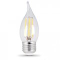 Feit Electric Bpefc40 850 Led 2 40w Eq Dm Flame Tip Decorative Clear Glass Filament Led Chandelier Bulb 2-pack 