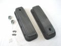1965-95 Bbc For Chevy 396-454-502 Tall Finned Aluminum Valve Covers Black E41103bk 