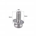 Uxcell M3 X 8mm Stainless Steel Phillips Pan Head Machine Screws Bolts Combine With Spring Washer And Plain Washers 20pcs