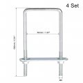 Uxcell Square U-bolts 2 50mm Inner Width 150mm Length Carbon Steel M6 With Nuts Plate Washers 4 Set