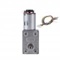 Dc Motor 12v High Torque Worm Geared Reduction With Encoder Srong Self Locking 100rpm