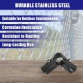 Uxcell 10pcs Structural Pipe Connector 90 Degree 3 Way Metal Joint Chain Link Fence Clamp Stainless Steel Corner Fitting End