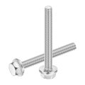 25pcs M6 X 50mm Hex Serrated Flange Bolts Screws 304 Stainless Steeld Head Flange Hexagon For Households Machine Tools And Diy 