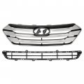 Kuafu Front Upper Lower Grille Compatible With 2013-2016 Hyundai Santa Fe Sport Replacement For Hy1200163 Hy1036118 Bumper