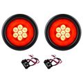 Rv Halo Led 4 In Round Sealed Stop Turn Tail Light Red Pair 12v Weatherproof Rear Lighting For Trailers Campers And Motorhomes 