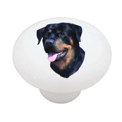 Rottweiler Decorative High Gloss Ceramic Drawer Knob