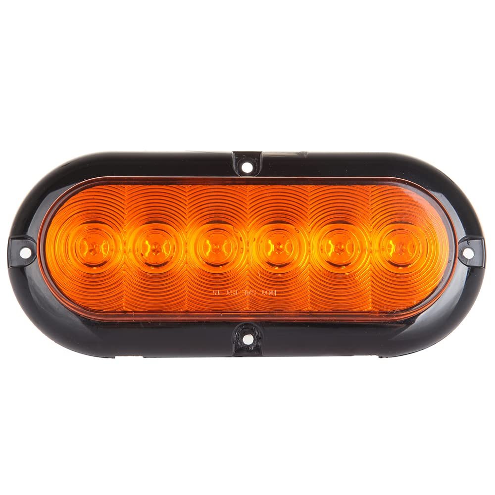 2 Pack 6 Led Oval Trailer Tail Lights Amber Clearance Side Marker Waterproof For Truck Rv Bus And Semi Surface Mount