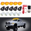 Cab Marker Light 5pcs Amber Lens Top Roof Running Assembly W Bases T10 White Bulb 1 Set Wiring Pack Fit For 14-18d F-350 F-450