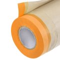 4rolls Pre-taped Masking Film 17 7ft X 49ft With 2 Extra Painters Tape Plastic Drop Cloth High-tack For Painting Protection 