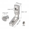 Uxcell 20 Pcs T Slot L-shape Interior Inside Corner Connector With M5 Screws And Wrench For 2020 Series Aluminum Extrusion