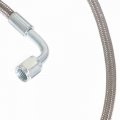 Waltyotur 48 Steel Braided Turbo Oil Feed Line 4an 90 Degree X Straight Ptfe Hose End Pressure Stainless Remote Turbocharger