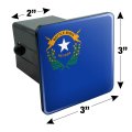 Nevada State Flag Tow Trailer Hitch Cover Plug Insert For 2 In Receivers Black Abs Plastic Heavy Duty Modern Style Accessory