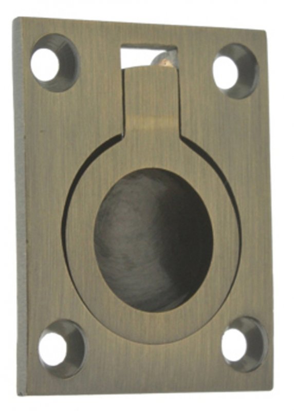 Idh By St Simons 25220-005 Professional Grade Quality Solid Flush Ring Pull Antique Brass