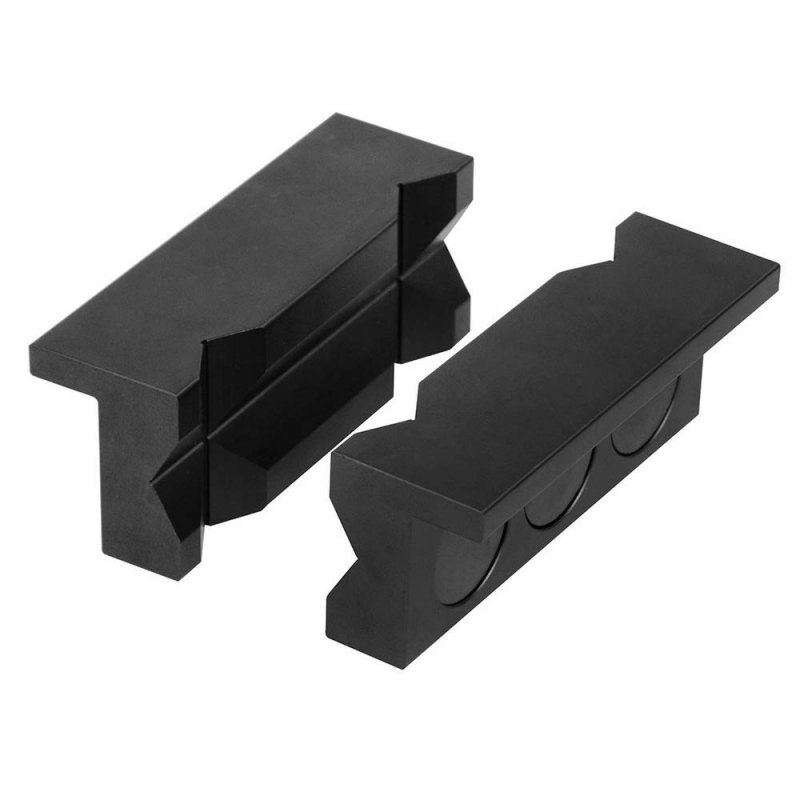 Ptnhz Aluminum 4 Vise Jaw Protective Inserts For Wide Array Of Vices With Magnetic Back Black