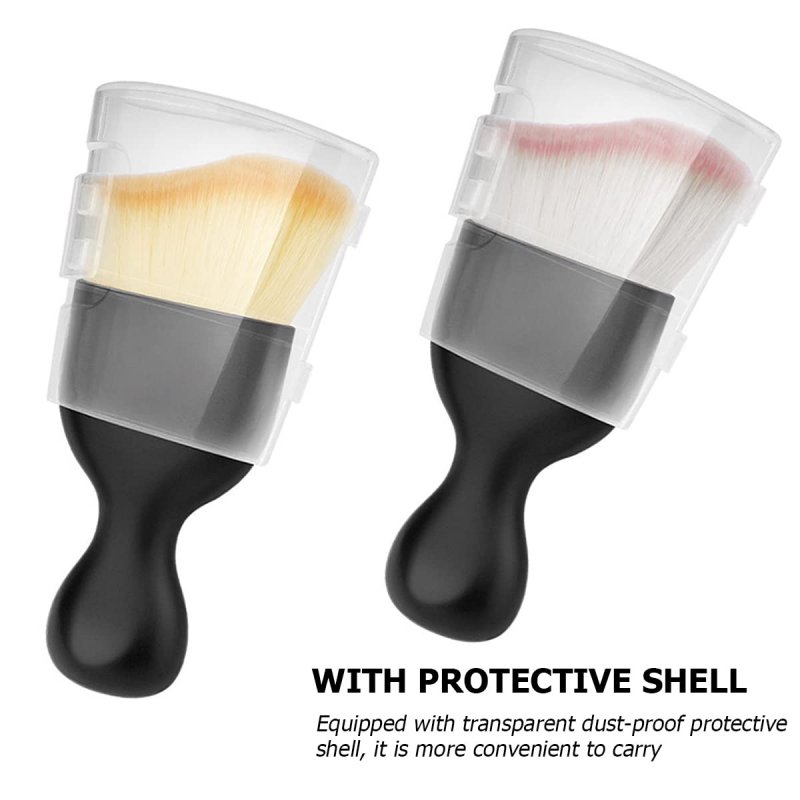 Blilo 2pcs Car Interior Detailing Brush With Dust Cover Auto Soft Hair Cleaning Brushes Scratch Free Curved Dirt Collectors For