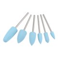 Mounted Grinding Bits Grinder Heads Different Head Shapes Silicone Polishing Wheels For Rotary Tools Blue 6pcs