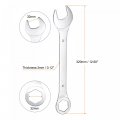 Uxcell Thin Combination Wrench With Offset 6-point End And Angled Open Metric Mirror-chrome Plated High Carbon Steel For