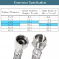 Uxcell 24 Inch Long Faucet Supply Line Connector G3 8 Female Compression Thread X G1 2 Male Straight 304 Stainless Steel Water