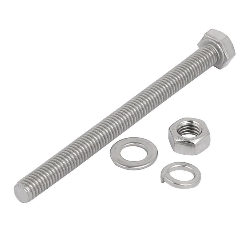 20pcs 304 Stainless Steel M5x60mm Hex Bolts W Nuts And Washers Assortment Kit