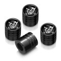 Dodge Demon In Black On Cylinder-style Premium Anodized Aluminum Tire Valve Stem Caps Set Of 4 