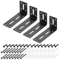 4pcs Adjustable L-shape Corner Brace 60 X 120 40mm L Slotted Joint Right Angle Bracket With Screws For Fixing Furniture Wood 
