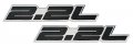 Erpart 2l Liter Embossed Black On Highly Polished Silver Real Aluminum Auto Emblem Badge Nameplate Pack Of 2