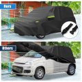 Uxcell For Fiat Panda 2003-2022 Cover Waterproof Car Outdoor Full All Weather Protection Rain Sun With Zipper Black