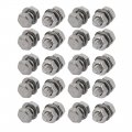 20pcs 304 Stainless Steel M4x10mm Hex Bolts W Nuts And Washers Assortment Kit 