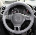 14 25 -15 Steering Wheel Wrap Cover Pvc Leather Stitch On With Needle Thread Grey Color 43006 