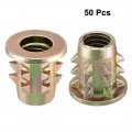 Uxcell M6x12mm Wood Insert E-nut Interface Screws Furniture Fittings Zinc Alloy 50pcs