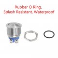 Esupport 10 X Car 16mm Round Head Momentary Stainless Metal Push Button Switch Horn Rv Boat