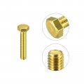 Uxcell Brass Hex Bolts M6x30mm 5pcs Fully Thread Grade 4 8 Solid Hexagon Head Bolt Machine Screws For Machinery