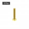 Uxcell Brass Hex Bolts M6x30mm 5pcs Fully Thread Grade 4 8 Solid Hexagon Head Bolt Machine Screws For Machinery